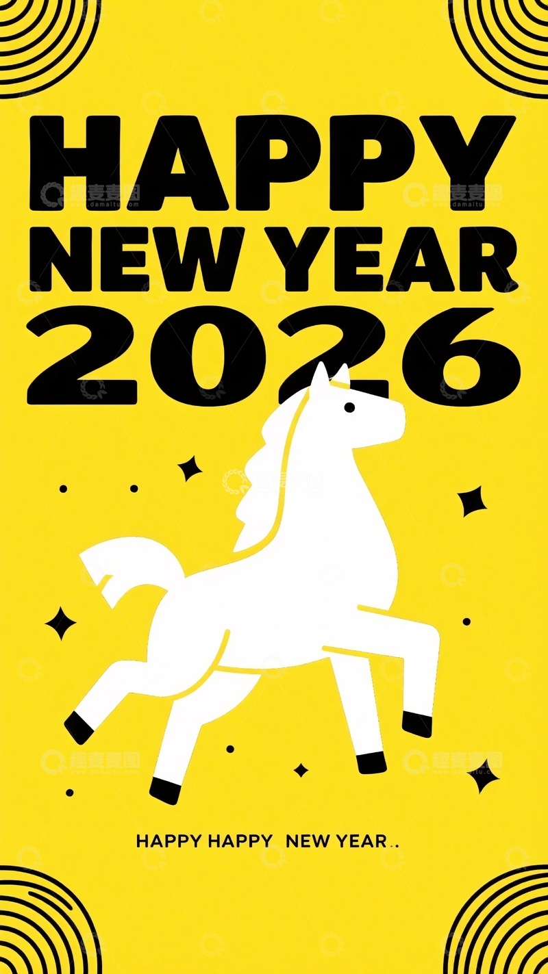 高清大图下载【趣麦麦图】-新年祝福插画296