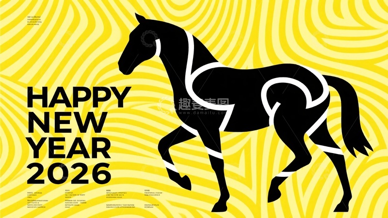 高清大图下载【趣麦麦图】新年主题马插画911