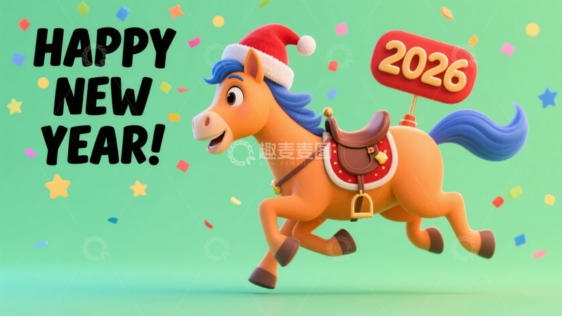 高清大图下载【趣麦麦图】小马贺新年插画388