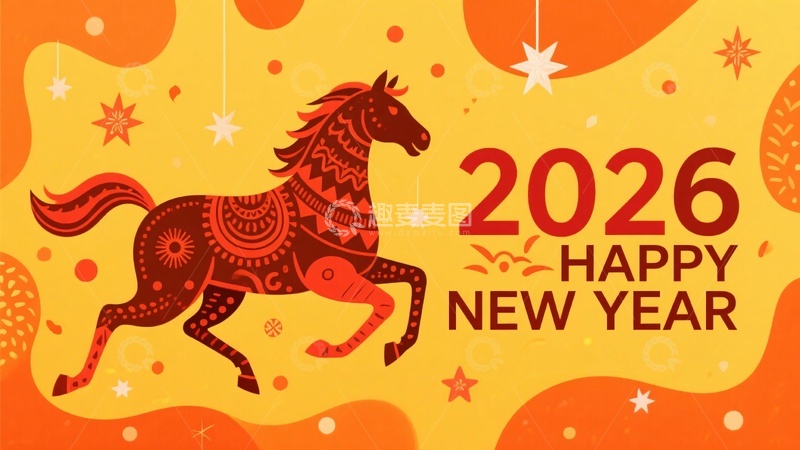 高清大图下载【趣麦麦图】-年新年马主题插画657
