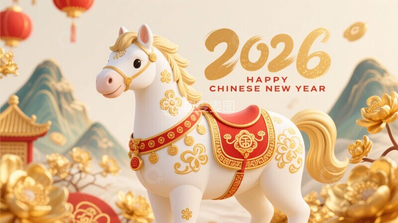 高清大图下载【趣麦麦图】年中国新年装饰马形象297
