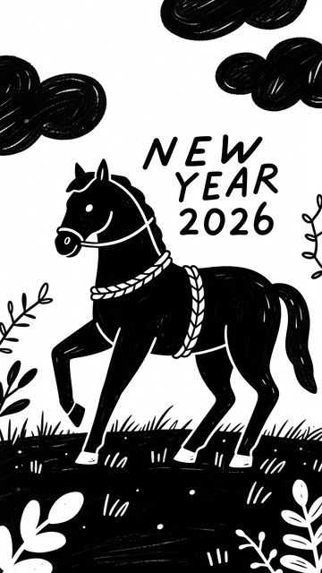新年主题黑马插画678