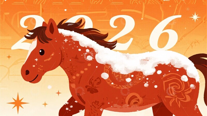 高清大图下载【趣麦麦图】-年马主题插画242