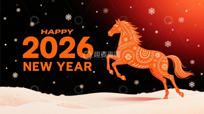 高清大图下载【趣麦麦图】-新年马主题插画652