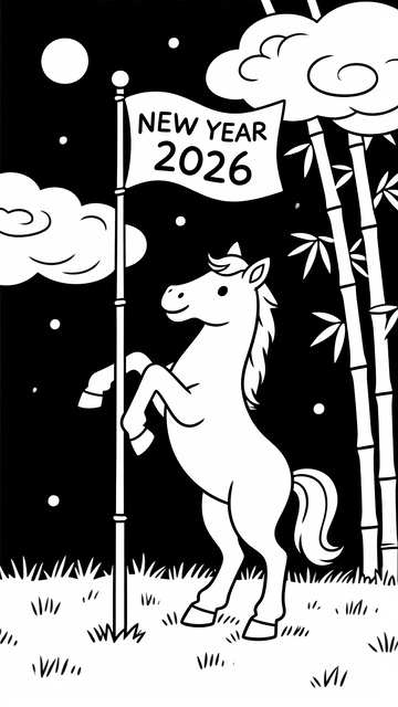 新年独角兽插画835