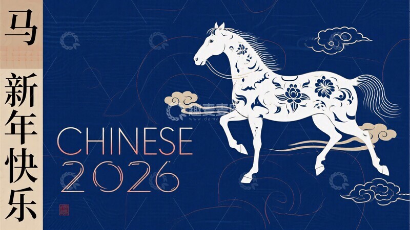 高清大图下载【趣麦麦图】新年马主题插画367