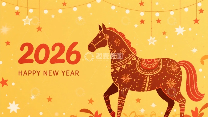 高清大图下载【趣麦麦图】-新年马主题插画512
