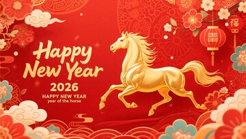 年新年金马贺岁插画296