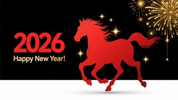 新年红色奔马贺图510