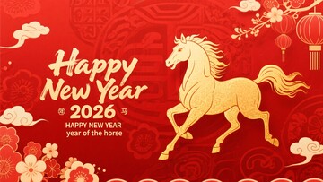 年新年金马贺岁插画977