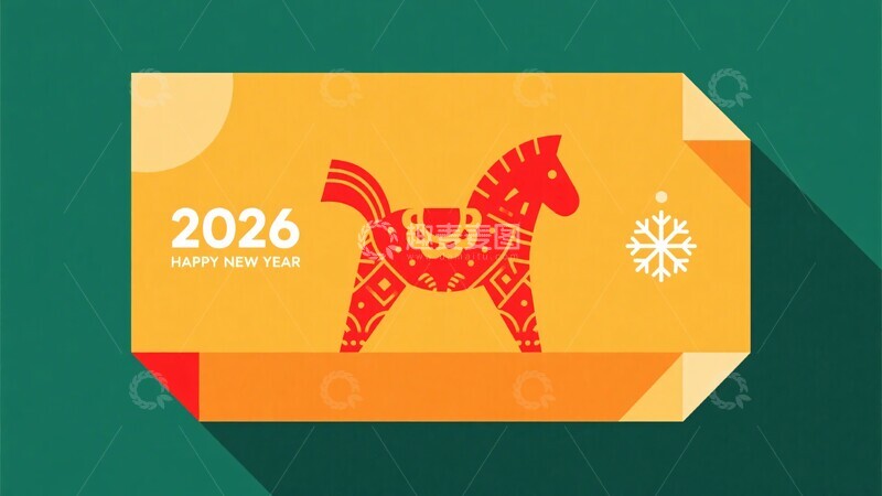 高清大图下载【趣麦麦图】-年新年贺卡插画908