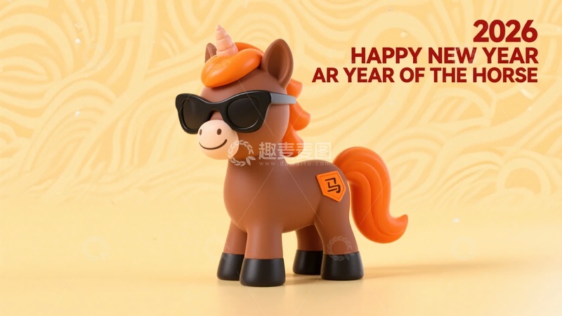 高清大图下载【趣麦麦图】年马年玩偶贺新年469