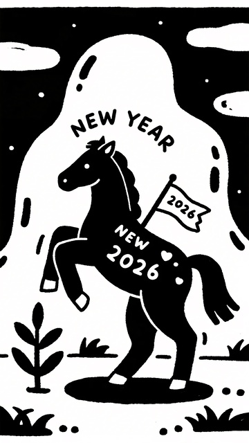 新年主题黑马插画411