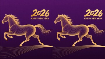 新年金色奔马插画034