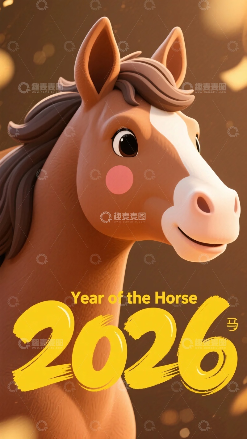 高清大图下载【趣麦麦图】年马年主题插画885