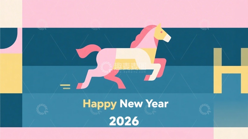 高清大图下载【趣麦麦图】-新年马主题插画453