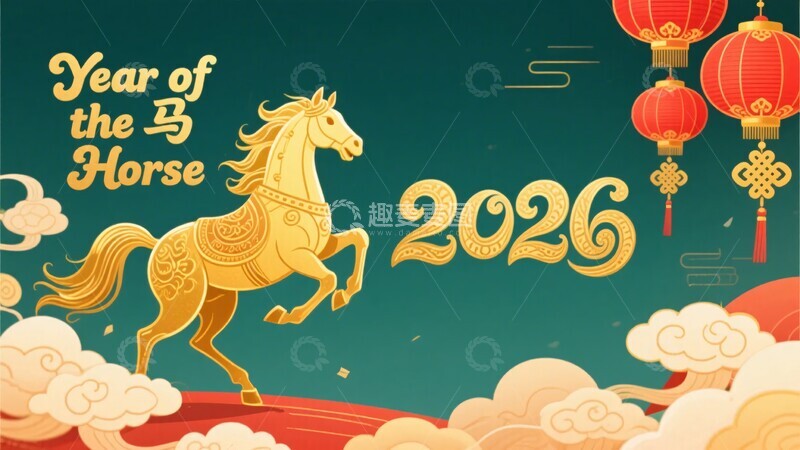 高清大图下载【趣麦麦图】-年马年插画262