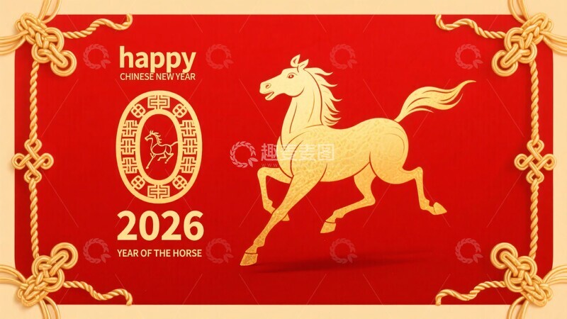 高清大图下载【趣麦麦图】年马年主题插画537