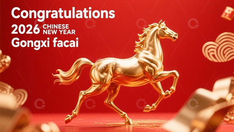 高清大图下载【趣麦麦图】年中式新年金马贺岁图981