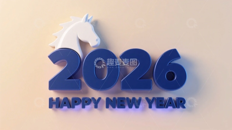 高清大图下载【趣麦麦图】新年主题马头装饰图625