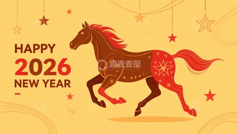 高清大图下载【趣麦麦图】-年新年骏马插画101