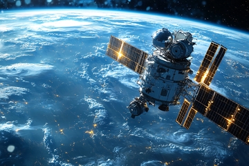 太空中的卫星与地球景观919