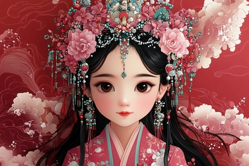 古风汉服少女插画形象495