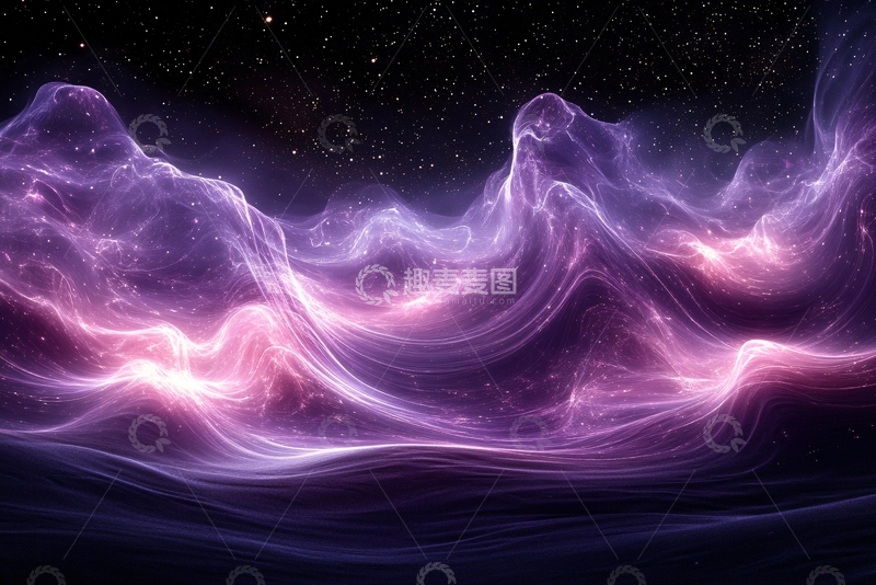 高清大图下载【趣麦麦图】-梦幻紫色星云背景图252