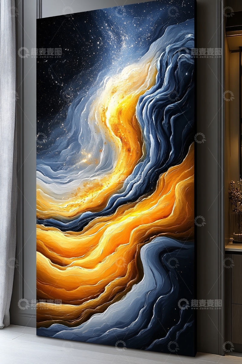 高清大图下载【趣麦麦图】-抽象梦幻星空波浪艺术画作259