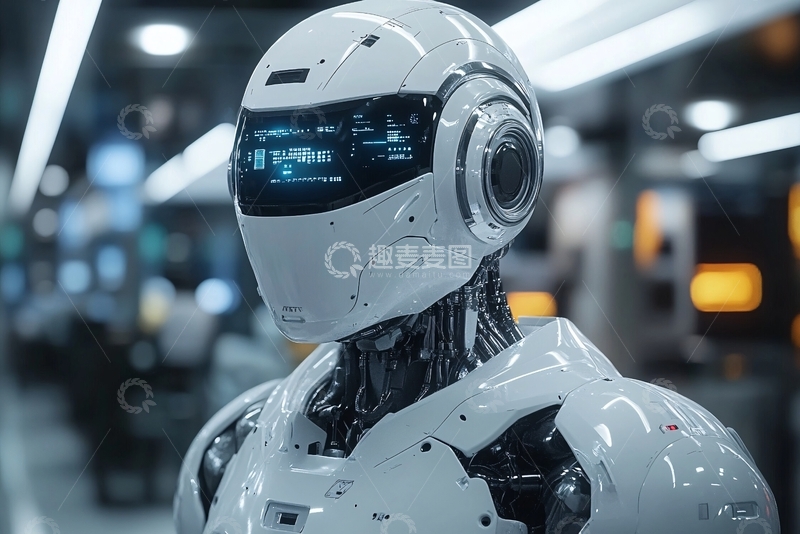 高清大图下载【趣麦麦图】-科技感十足的白色机器人979
