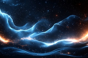 梦幻星空蓝色光波背景图243