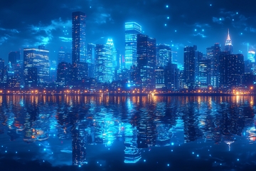 璀璨夜景下的城市天际线723