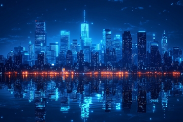 城市夜景倒影图667