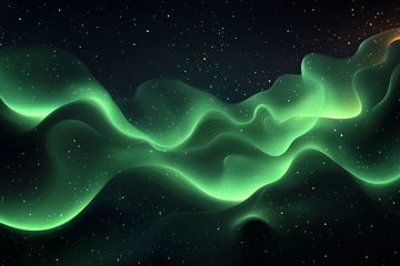 梦幻绿色极光星空背景444