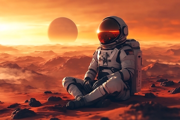 火星上静坐着的宇航员230