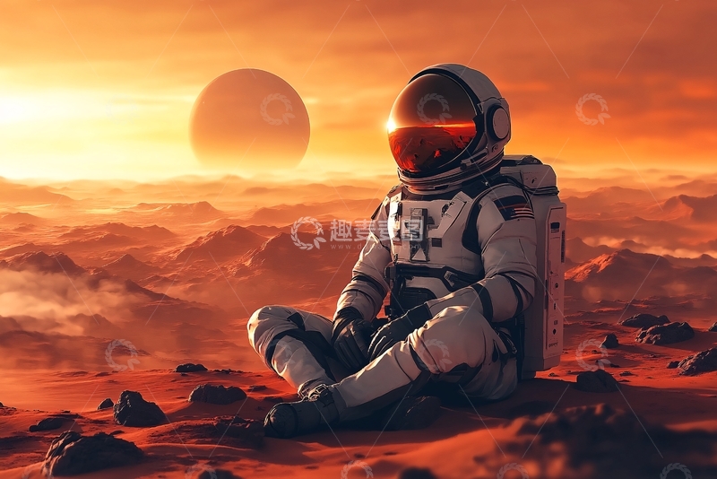 高清大图下载【趣麦麦图】-火星上静坐着的宇航员230