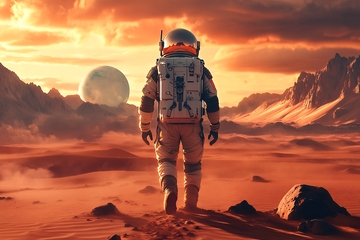 宇航员漫步火星奇幻景象905