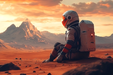 宇航员独坐火星欣赏壮丽景色261