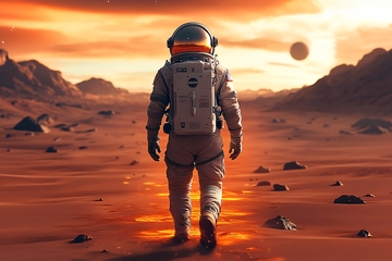 宇航员漫步火星场景592