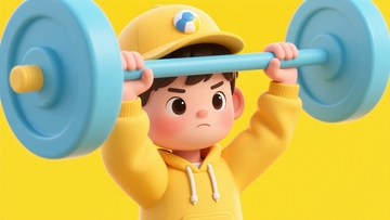 卡通小孩举杠铃426