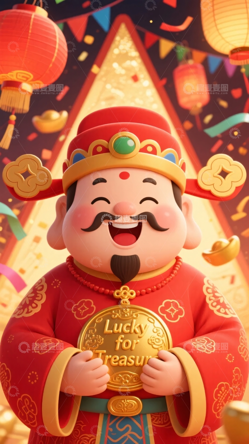 高清大图下载【趣麦麦图】喜庆财神形象贺新年646