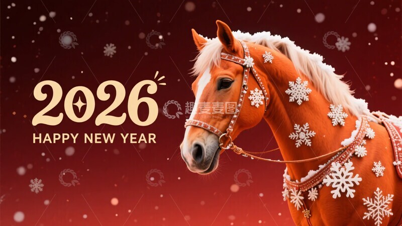 高清大图下载【趣麦麦图】-新年装饰马贺岁图227
