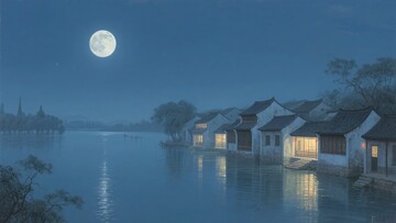 月夜下的水乡景致138