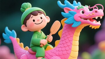 孩童骑乘彩色神龙形象308