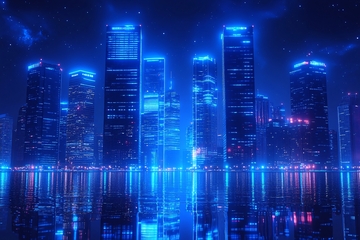 璀璨蓝调城市夜景374