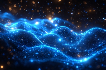 蓝色梦幻光波星空背景图759