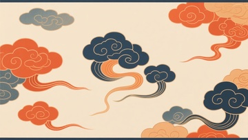 中式传统云纹插画图案518