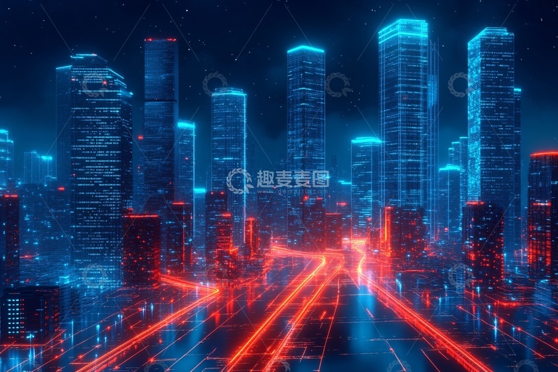 高清大图下载【趣麦麦图】-科幻风霓虹都市夜景502