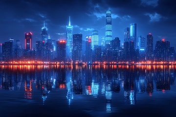 城市夜景中的璀璨灯火808