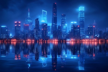 城市夜景中的璀璨灯火985